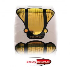 500st Nagelsjablonen breed goud zwart